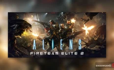 کاور بازی Aliens: Fireteam Elite 2 با لوگوی رسمی بازی روی تفنگداران در محاصره بیگانه ها