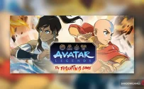 کاور بازی Avatar Legends: The Fighting Game با لوگوی رسمی بازی روی دو قهرمان آماده نبرد