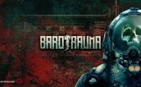 کاور بازی Barotrauma با لوگوی رسمی بازی روی جمجمه ای درون کلاه لباس غواصی