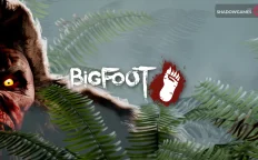 کاور بازی BIGFOOT با لوگوی رسمی بازی روی چهره پاگنده با چشم زرد درخشان