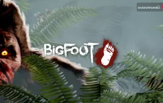 کاور بازی BIGFOOT با لوگوی رسمی بازی روی چهره پاگنده با چشم زرد درخشان