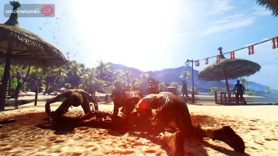 زامبی ها روی جسدی در ساحل آفتابی در بازی آنلاین Dead Island Definitive Edition