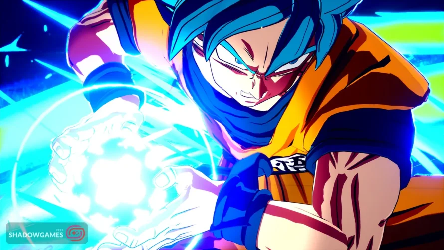 جنگجوی مو آبی در حال آماده کردن گوی انرژی در بازی آنلاین DRAGON BALL: Sparking! ZERO
