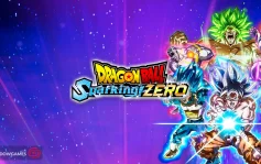 کاور بازی DRAGON BALL: Sparking! ZERO با لوگوی رسمی بازی روی جنگجویان درخشان و آسمان بنفش
