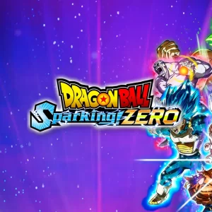 کاور بازی DRAGON BALL: Sparking! ZERO با لوگوی رسمی بازی روی جنگجویان درخشان و آسمان بنفش