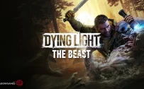 کاور بازی Dying Light: The Beast با لوگوی رسمی بازی روی نبرد با هیولایی در آب