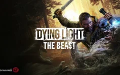 کاور بازی Dying Light: The Beast با لوگوی رسمی بازی روی نبرد با هیولایی در آب