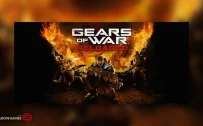 کاور بازی Gears of War: Reloaded با لوگوی رسمی بازی روی سربازان مسلح میان شعله ها