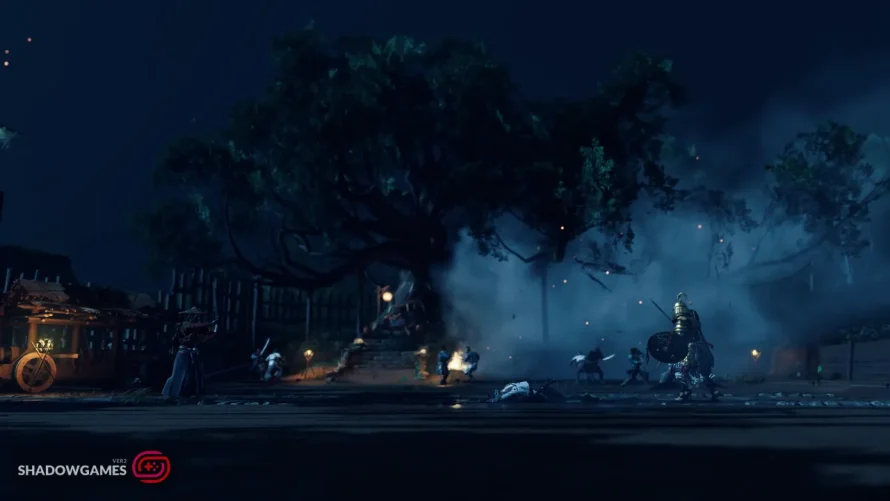 نبرد شبانه با مهاجم سپردار زیر درخت کهن در بازی آنلاین Ghost of Tsushima DIRECTOR'S CUT