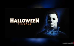 کاور بازی Halloween: The Game با لوگوی رسمی بازی روی ماسک سفید Michael Myers