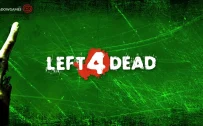 کاور بازی Left 4 Dead با لوگوی رسمی بازی روی زمینه سبز خراشیده و دست زامبی