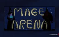 کاور بازی Mage Arena با لوگوی رسمی بازی روی دو جادوگر در برابر آسمان پرستاره