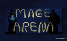 کاور بازی Mage Arena با لوگوی رسمی بازی روی دو جادوگر در برابر آسمان پرستاره
