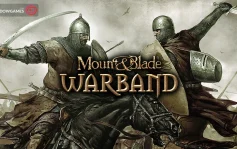 کاور بازی Mount & Blade: Warband با لوگوی رسمی بازی روی دو سوار زره پوش
