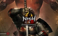 کاور بازی Nioh 2 – The Complete Edition با لوگوی رسمی بازی روی سامورایی زره پوش