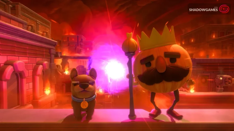 پیاز تاجدار و سگی کنار شهر شعله ور در بازی آنلاین Overcooked! All You Can Eat