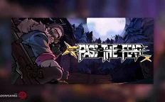 کاور بازی Pass the Fear با لوگوی رسمی بازی روی شکارچی نقاب دار و ماه کامل
