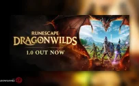 کاور بازی RuneScape: Dragonwilds با لوگوی رسمی بازی روی اژدها و سه قهرمان مسلح