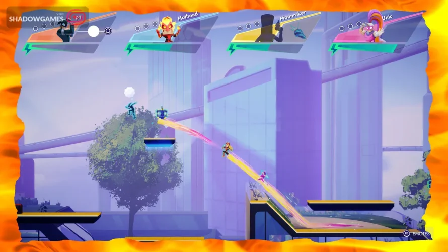 دونده ها با قلاب میان سکو های شهری در بازی آنلاین SpeedRunners 2: King of Speed