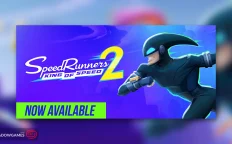 کاور بازی SpeedRunners 2: King of Speed با لوگوی رسمی بازی روی دونده نقاب دار