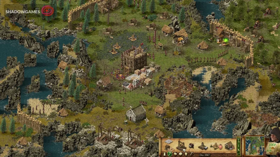 قلعه چوبی، انبار الوار و کلیسای کوچک میان صخره ها در بازی Stronghold: Definitive Edition